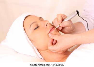 Cosmetic Tattoo being applied.