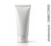 Cosmetic tube, Blank Cosmetic product branding mockup, face wash tube, cream tube Mock up isolated on white background