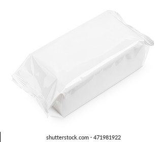 Cosmetic wet wipes big package isolated on white background with clipping path