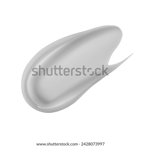Cosmetic white cream balm texture smudge isolated. White cosmetic face cream texture. png image. Lotion smear isolated on white background. Beauty skincare product swatch. BB cream smudge