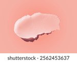 Cosmetic white lip balm or face cleansing balm butter swatch on peach blusher background