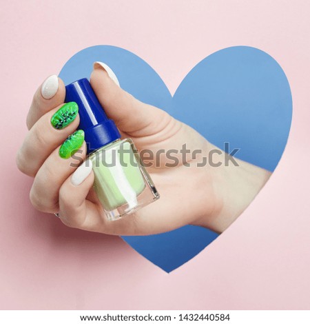 Similar – nail care top view color background