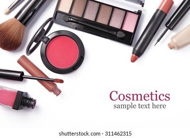 Cosmetics Set Isolated On White