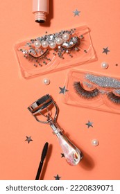 Сoncept Of Cosmetology Tools And Beauty Treatment, False Eyelashes