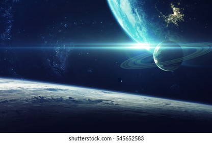 Cosmic art, science fiction wallpaper. Beauty of deep space. Billions of galaxies in the universe. Elements of this image furnished by NASA - Shutterstock ID 545652583