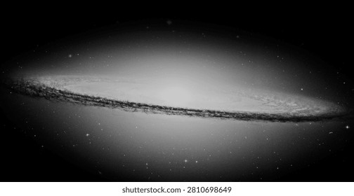 Cosmic Dust Cloud Texture in Grayscale Space Photography with Star Field
