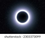 Cosmic singularity on a black background. Gravitational lens. Curvature of space-time. A real black hole.