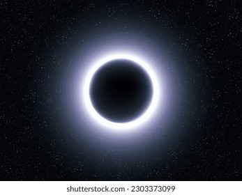 Cosmic singularity on a black background. Gravitational lens. Curvature of space-time. A real black hole.