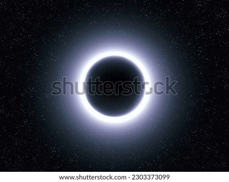 Cosmic singularity on a black background. Gravitational lens. Curvature of space-time. A real black hole.