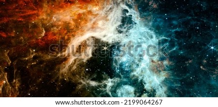 Cosmic Tarantula  abstraction space background for design. Deep Space with Cosmic Clouds Stars and Planets background - panorama of dark outer space . Elements of this image furnished by NASA