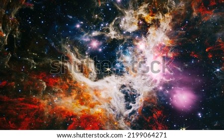 Cosmic Tarantula  abstraction space background for design. Deep Space with Cosmic Clouds Stars and Planets background - panorama of dark outer space . Elements of this image furnished by NASA