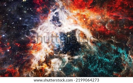 Cosmic Tarantula  abstraction space background for design. Deep Space with Cosmic Clouds Stars and Planets background - panorama of dark outer space . Elements of this image furnished by NASA