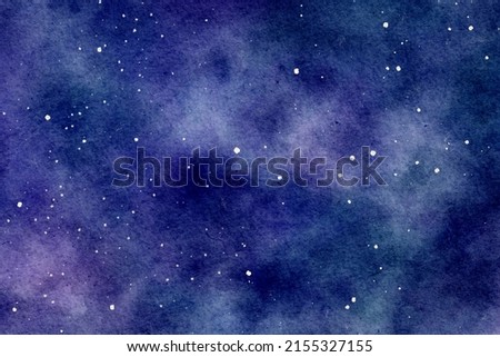 Cosmic watercolour night Star sky texture abstract purple background