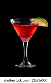 Cosmopolitan Coctail Isolated On Black Background