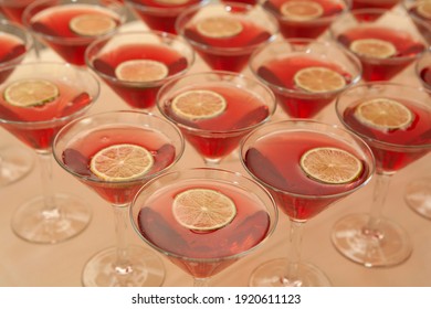 Cosmopolitan Drink In A Cocktail Glasses