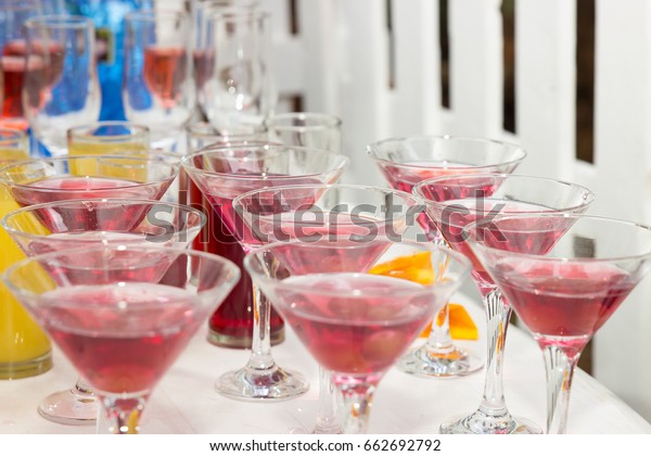 Cosmopolitan Red Cocktails Welcome Drinks Guests Stock Photo Edit