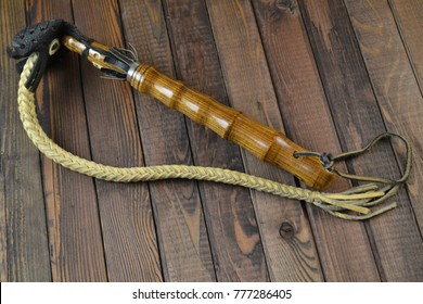 Cossack Or Nomad Leather Lash To Ride A Horse, Whip