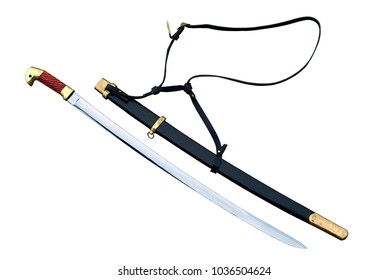 Cossack Shashka (saber) With Scabbard, Isolated On White Backround