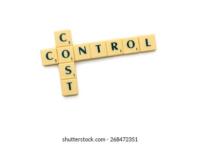 Cost Control Crossword Letters On The White Background