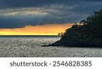 Cost of an islet in silhouette at Elizabeth Bay, Isabela Island, Galapagos, Ecuador