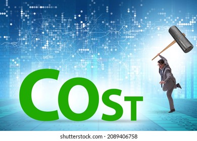 Cost optimisation concept with falling costs