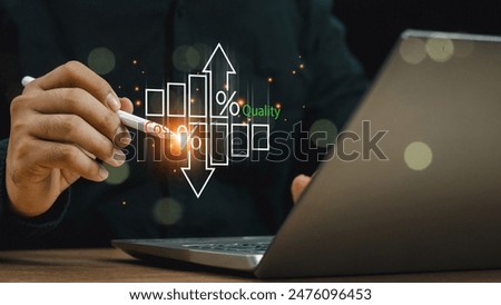 Cost and quality control concept. Cost optimization for products or services to improve customer satisfaction.  Cost optimization for product marketing or service to improve business risk solution