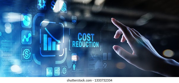 Cost reduction business finance concept on virtual screen. - Shutterstock ID 1333732334