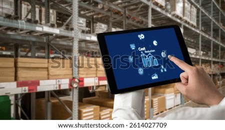 Cost reduction, cost saving concept shown on computer screen brisk, corporate business efficiently save cost and company resources by reduction of unnecessary expenses