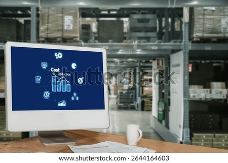 Cost reduction, cost saving concept shown on computer screen brisk, corporate business efficiently save cost and company resources by reduction of unnecessary expenses