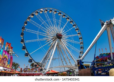 Costa Mesa, CA  / USA  - 08/08/2019: Ferris Wheel At The Orange County Fair