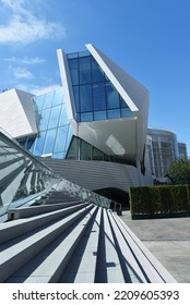 COSTA MESA, CALIFORNIA - 02 OCT 2022: Detail Of The Orange County Museum Of Art New Location, At The Segerstrom Center For The Arts Campus, On Avenue Of The Arts.