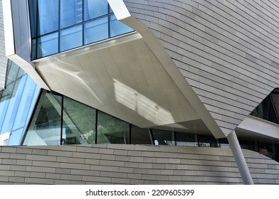 COSTA MESA, CALIFORNIA - 02 OCT 2022: Detail Of The Orange County Museum Of Art New Location, At The Segerstrom Center For The Arts Campus, On Avenue Of The Arts.