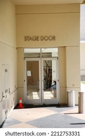 Costa Mesa, California - USA - October 3, 2022: Stage Door. Entrance For Actors To A Theater Or Concert Venue. Editorial. 