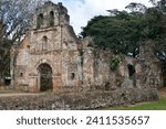 Costa Rica Valle de Orosi Ujarras Church Facade Ruins being overgrown by jungle forest