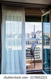 Cosy Paris Hotel Room With Balcony And Beautiful View At Eiffel Tower And City