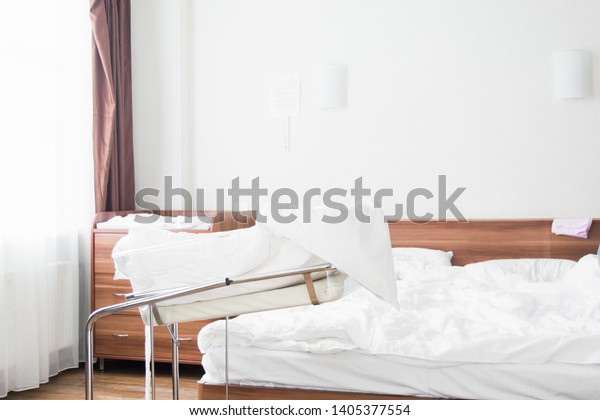 Cot Newborn Baby White Coverlet Hospital Stock Photo Edit Now