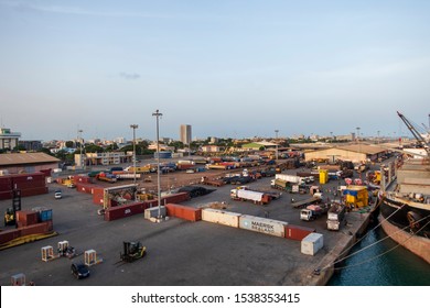 Cotonou, Benin - April 17,2019: Cotonou port Benin West Africa