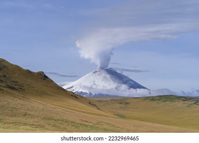 Cotopaxi volcano, yellow alert, volcanic activity with presence of ash - Shutterstock ID 2232969465