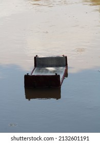 Cots Floating In The Ciliwung River.
