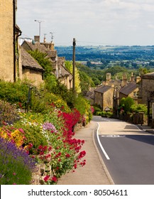 Cotswolds Village Bourton-on-the-Hill With Flowers, UK