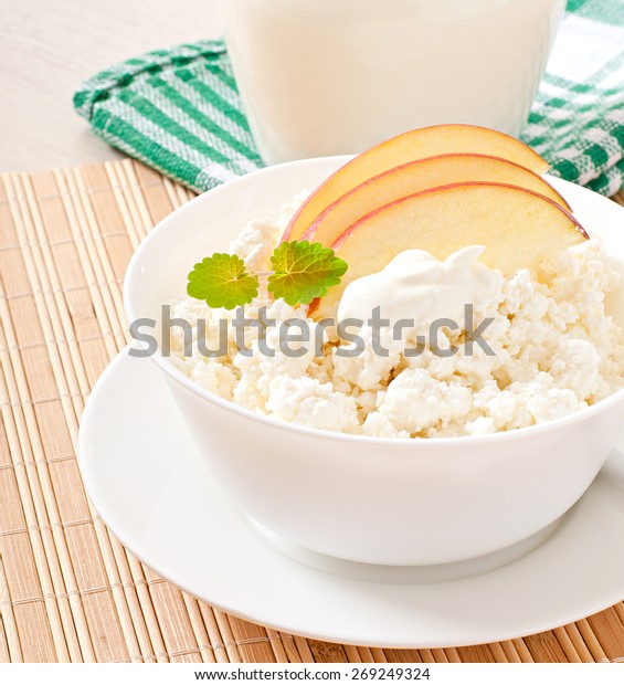 Cottage Cheese Apples Sour Cream Breakfast Stock Photo Edit Now