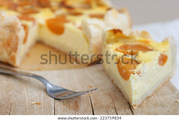 Cottage Cheese Cake Apricot Slices Puff Stock Photo Edit Now