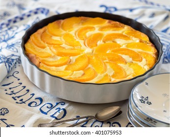 Cottage Cheese Cake With Peaches