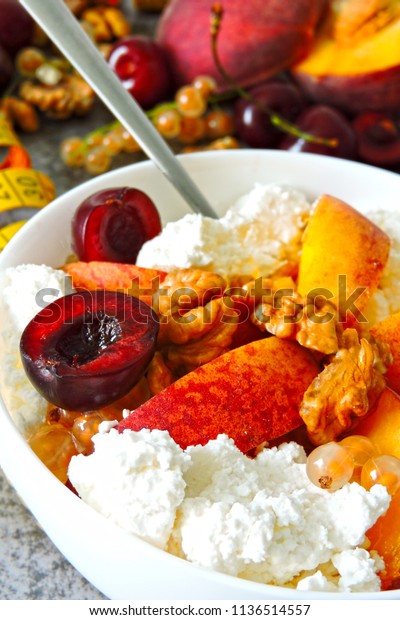 Cottage Cheese Fruit Concept Healthy Diet Stock Photo Edit Now