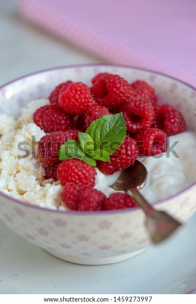 Cottage Cheese Yoghurt Fresh Berries Your Stock Photo Edit Now