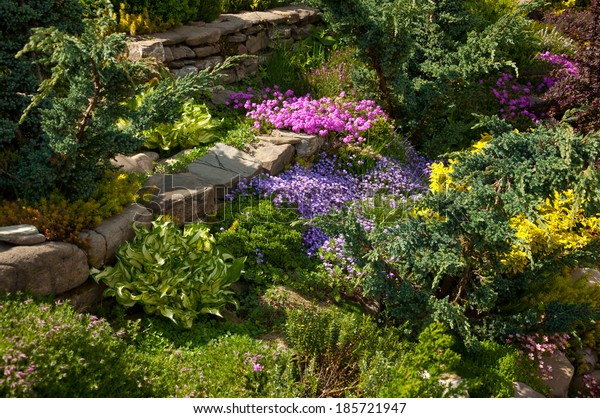 Cottage Garden Early Spring Stock Photo Edit Now 185721947