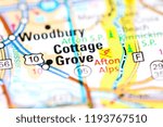 Cottage Grove. Minnesota. USA on a map