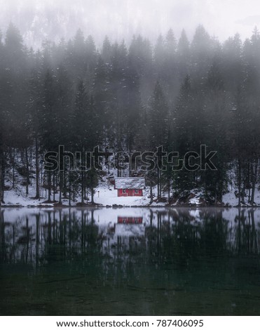 Similar – Image, Stock Photo Autumn forest and mountain lake