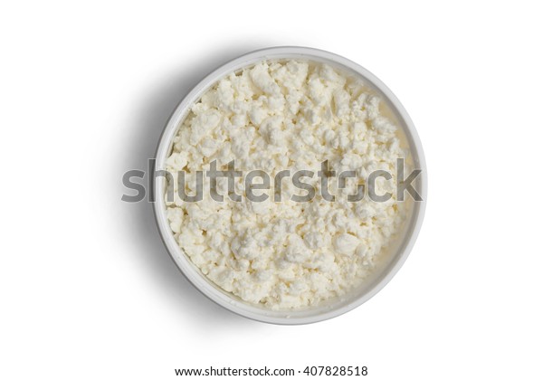 Cottagecheese Milk Cheese White Breakfast Healthy Stock Photo