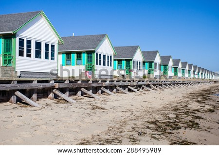 Cottages along the beach in Cape Code Massachusetts
